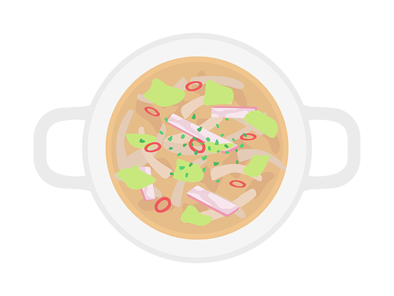 カップに入った、野菜スープの透過PNGイラスト