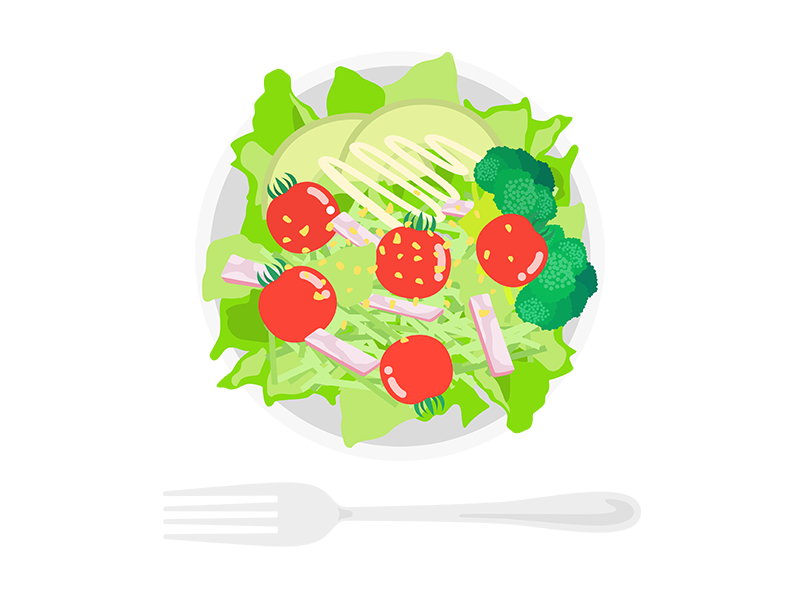 皿に盛られた、トマトのサラダの透過PNGイラスト