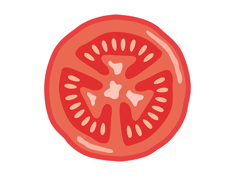 トマトの断面の透過PNGイラスト