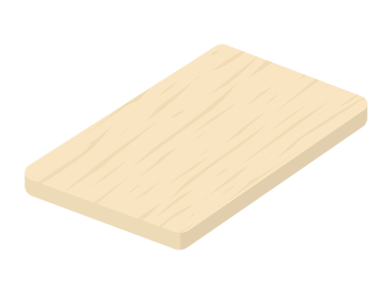 木製のまな板の透過PNGイラスト