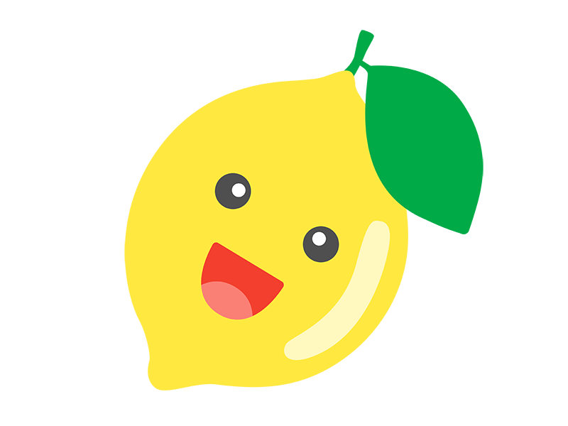 レモンのキャラクターの透過PNGイラスト