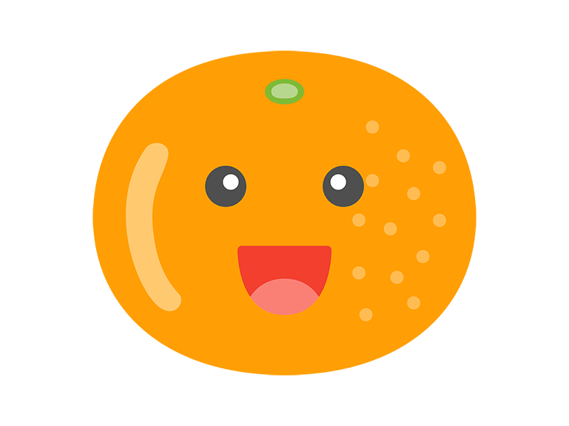 オレンジのキャラクターの透過PNGイラスト