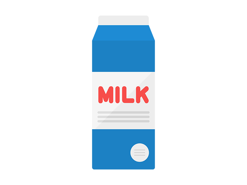 パック入ったミルクの透過PNGイラスト