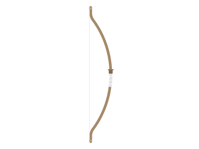 木製の弓の透過PNGイラスト