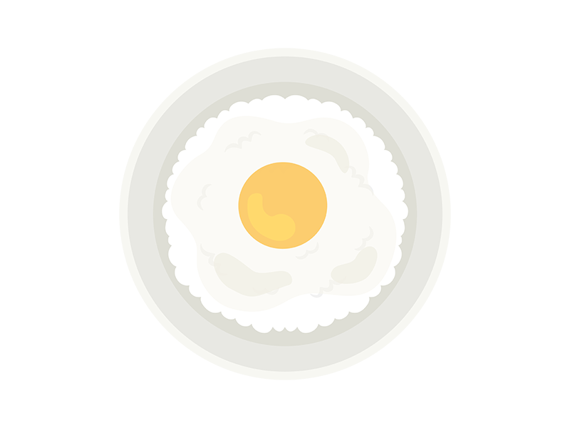 茶碗に入った、卵かけご飯の透過PNGイラスト