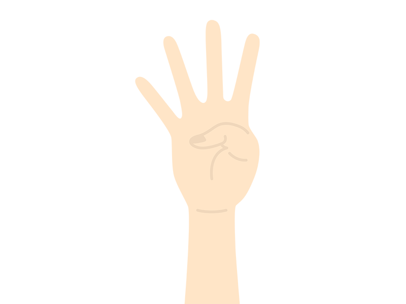 指を四本立てた手の無料イラスト イラストセンター