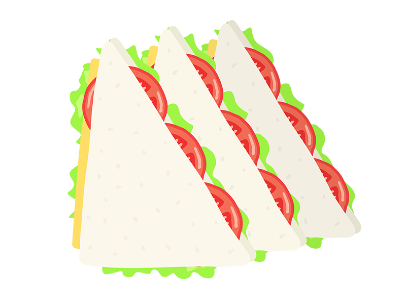 サンドイッチの透過PNGイラスト
