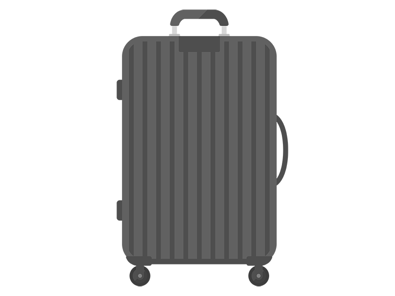 黒色のスーツケースの透過PNGイラスト