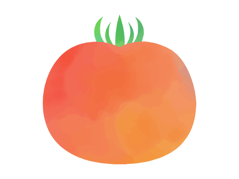 トマトの水彩画の透過PNGイラスト