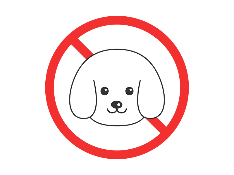 ペット禁止マークの標識の透過PNGイラスト