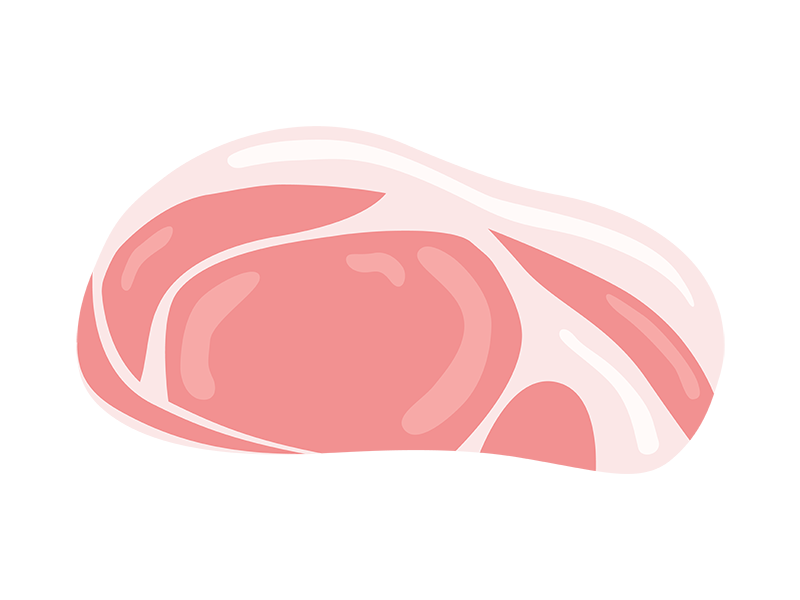 生の豚肉の透過PNGイラスト