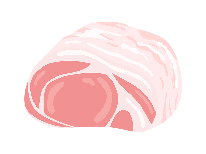 豚肉のブロックの透過PNGイラスト