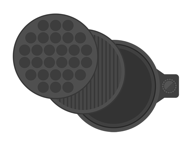 たこ焼き用の、円形のホットプレートセット