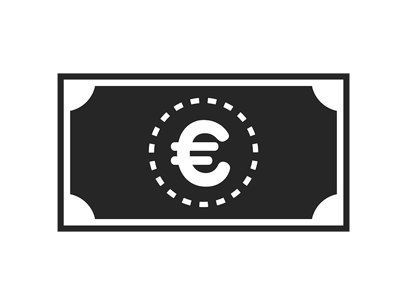ユーロマーク紙幣のアイコンの透過PNGイラスト