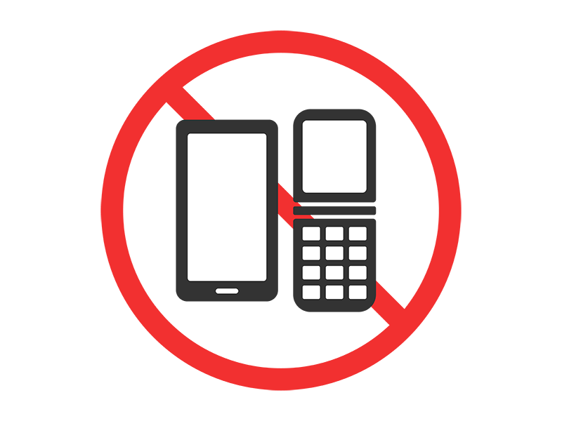 スマートフォン、携帯電話の利用禁止マークの透過PNGイラスト