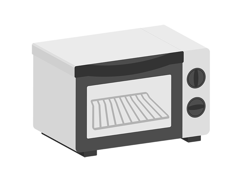 立体の、オーブントースターの透過PNGイラスト