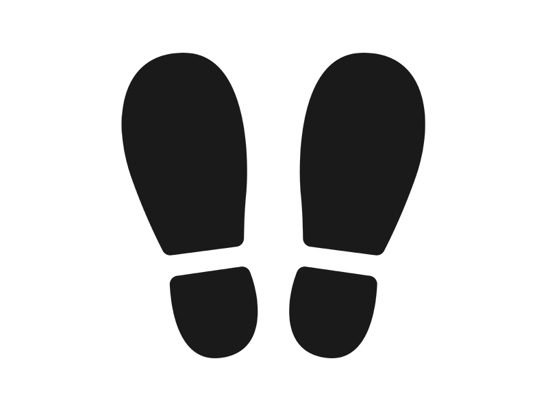 人間の靴の足跡の透過PNGイラスト