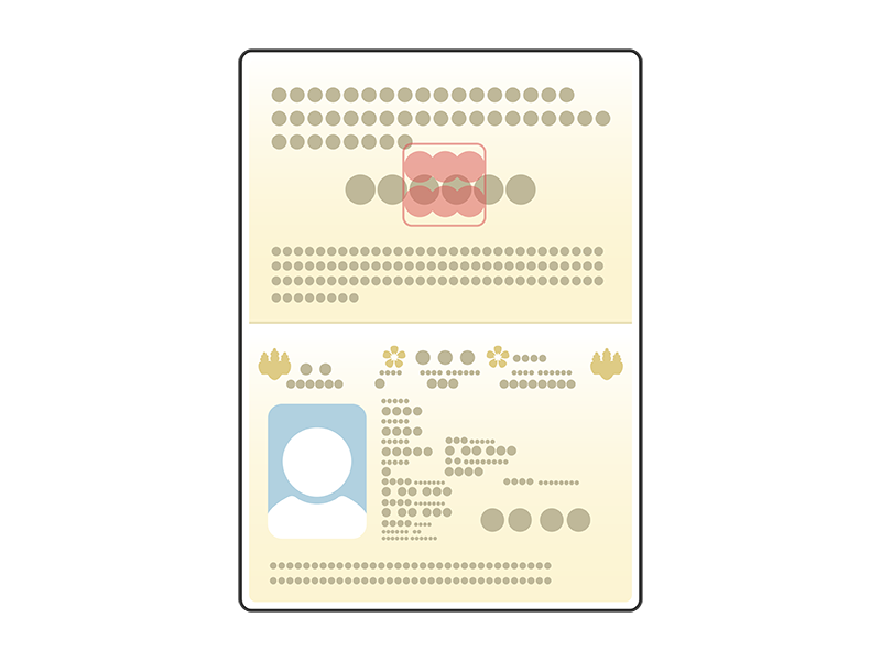 日本国のパスポートの、証明写真ページの透過PNGイラスト