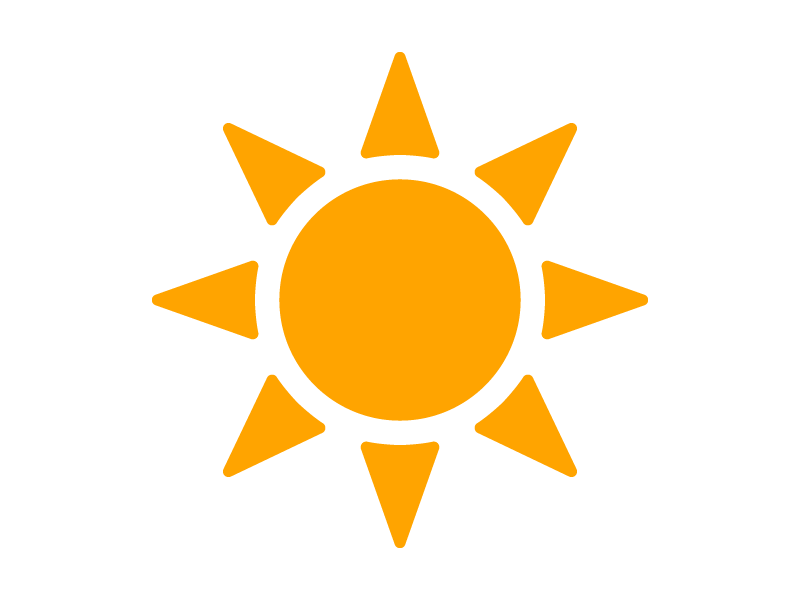 太陽のアイコンの透過PNGイラスト