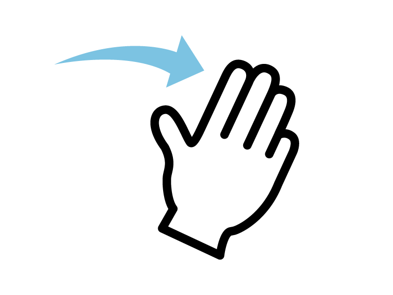 四本指で右にスワイプする ハンドジェスチャーアイコンの無料イラスト イラストセンター