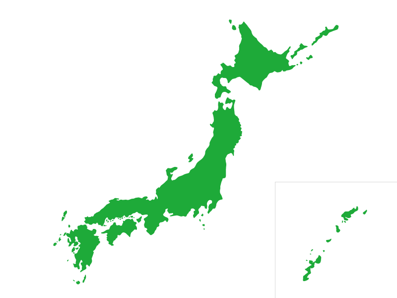 シンプルな日本地図の透過PNGイラスト