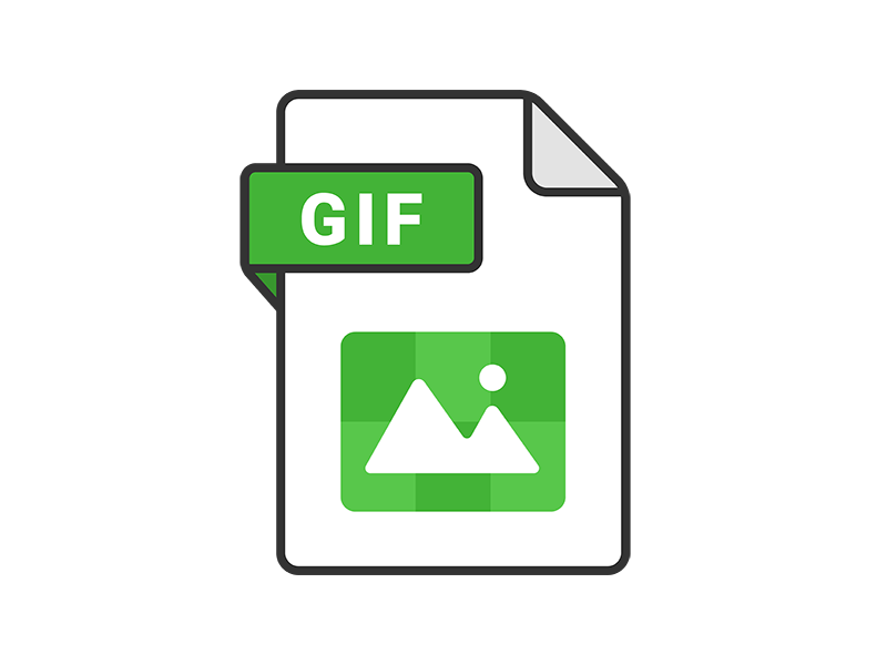 GIFの拡張子ファイルのアイコンの透過PNGイラスト