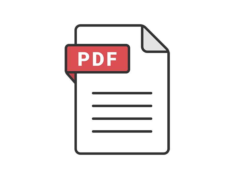 PDFの拡張子ファイルのアイコンの無料イラスト