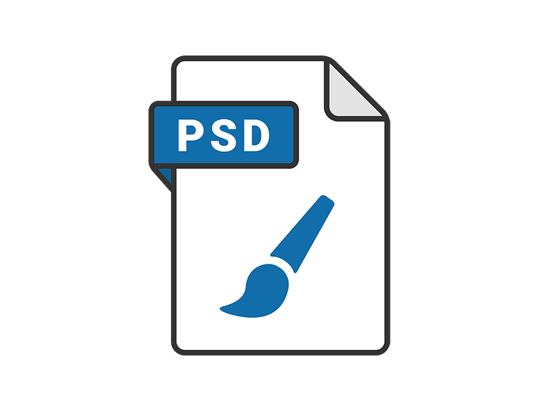 PSDの拡張子ファイルのアイコンの透過PNGイラスト