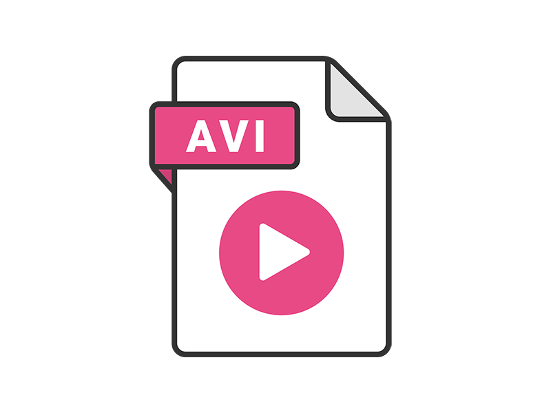 AVIの拡張子ファイルのアイコンの透過PNGイラスト