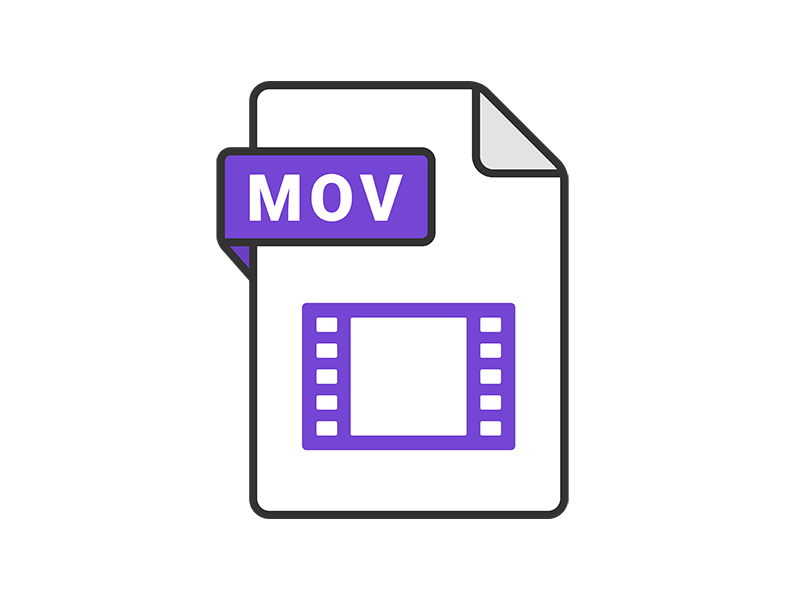 MOVの拡張子ファイルのアイコンの透過PNGイラスト