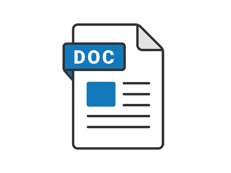 DOCの拡張子ファイルのアイコンの透過PNGイラスト