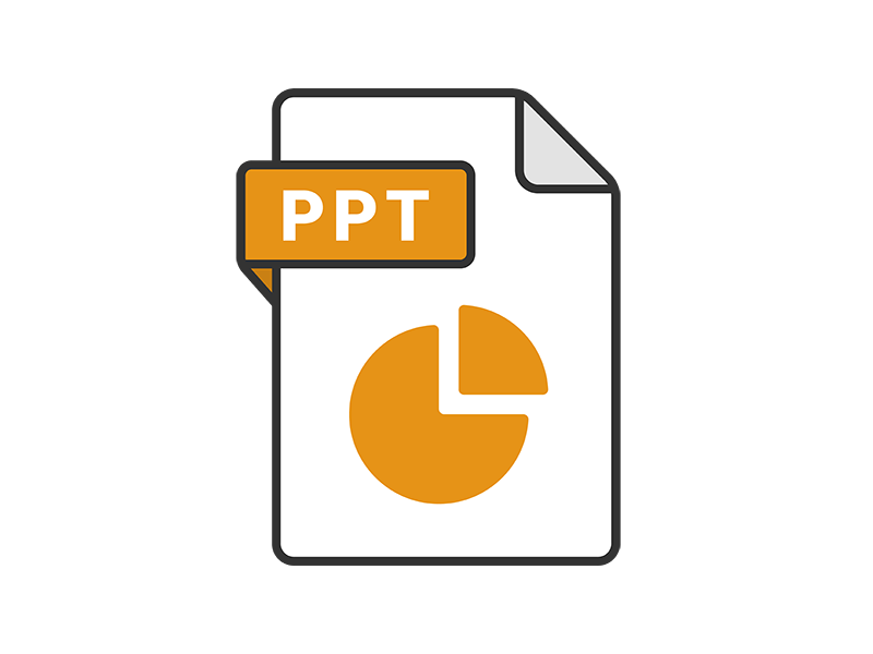 PPTの拡張子ファイルのアイコンの透過PNGイラスト