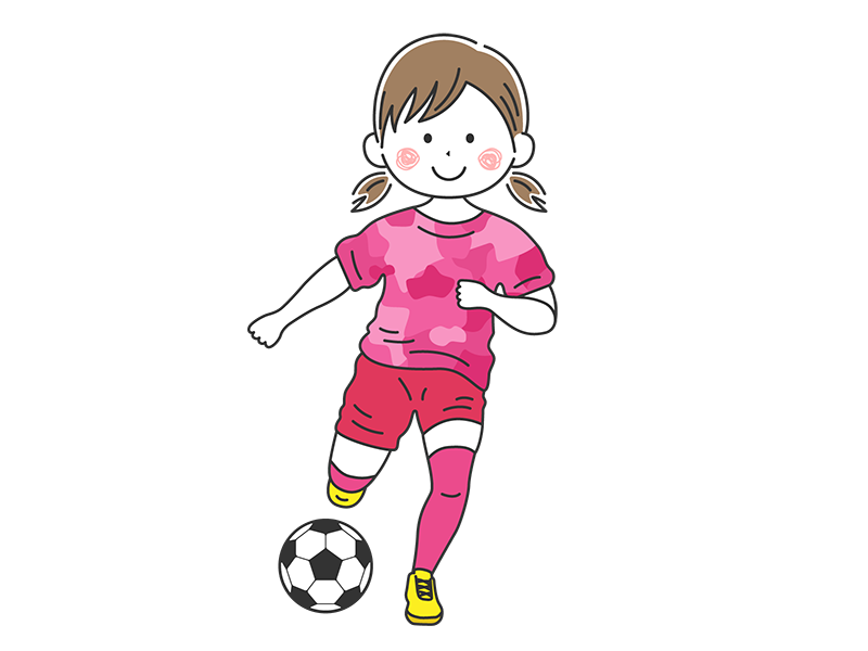 サッカー選手の女性の透過PNGイラスト
