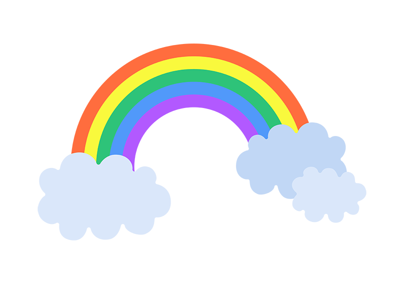雨上がりの虹の透過PNGイラスト