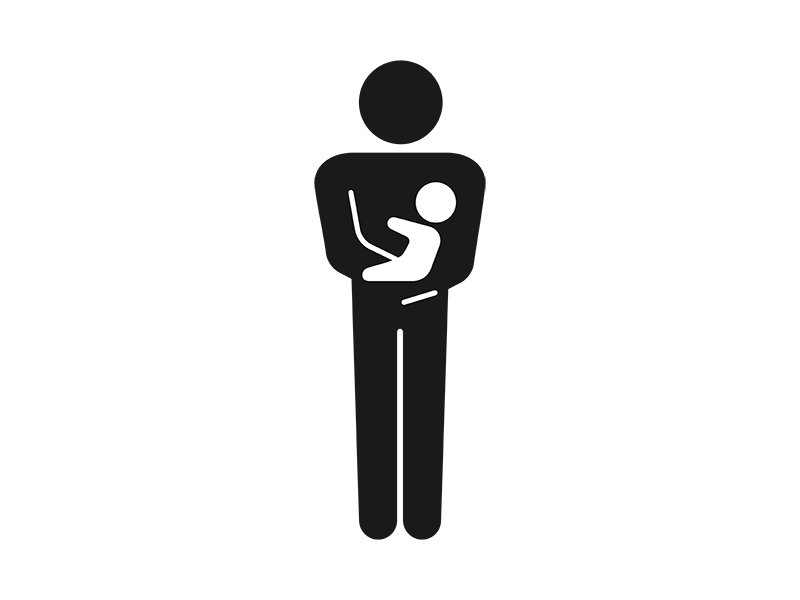 赤ちゃんを抱っこしている人のアイコンの透過PNGイラスト