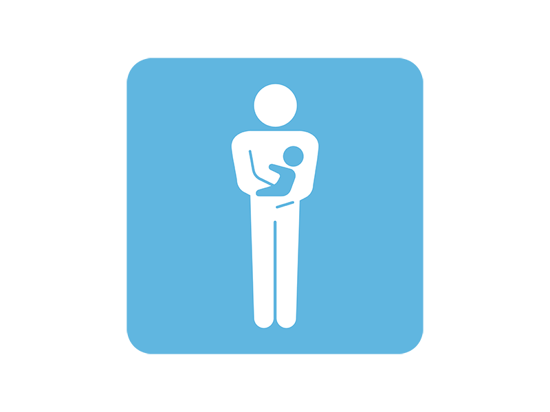 赤ちゃんを抱っこしている人の標識の透過PNGイラスト