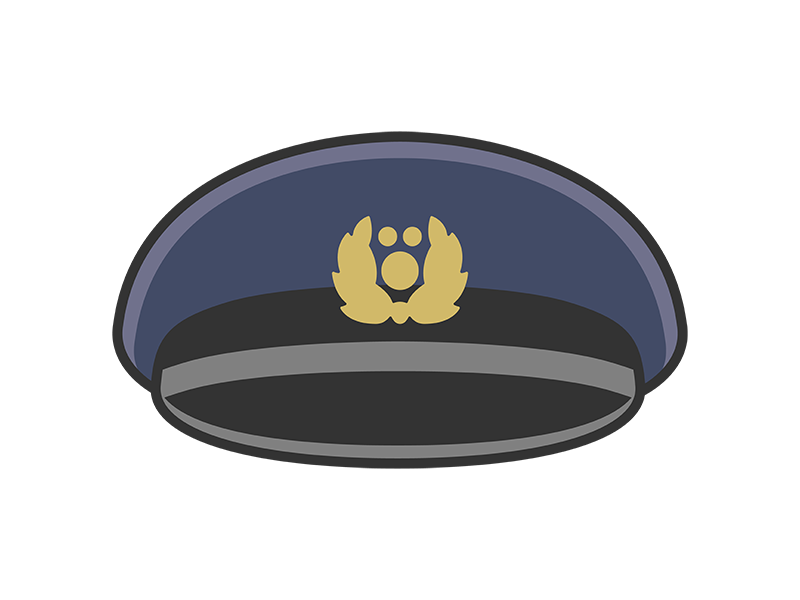 警察官の帽子の透過PNGイラスト