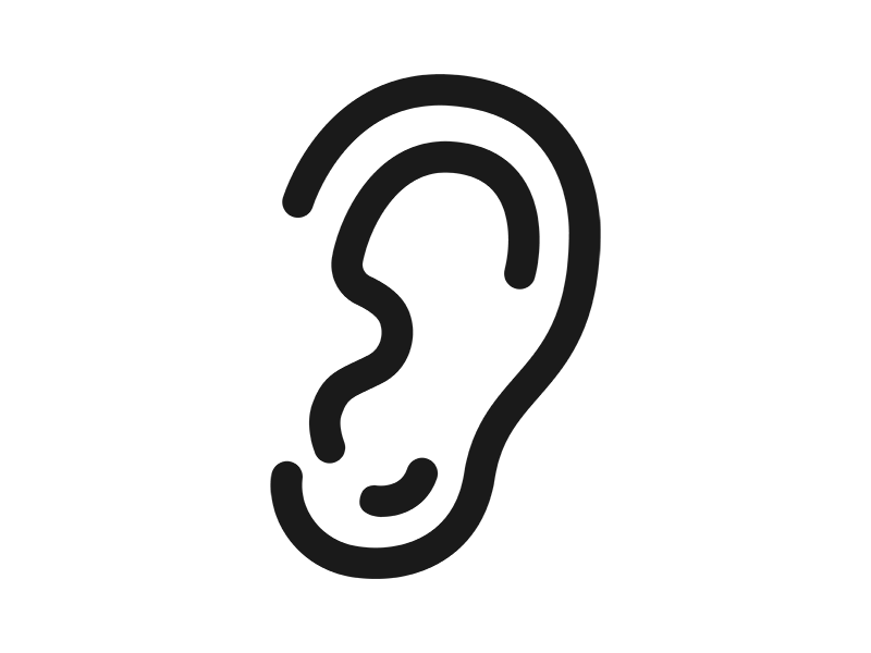 人間の耳のアイコンの透過PNGイラスト
