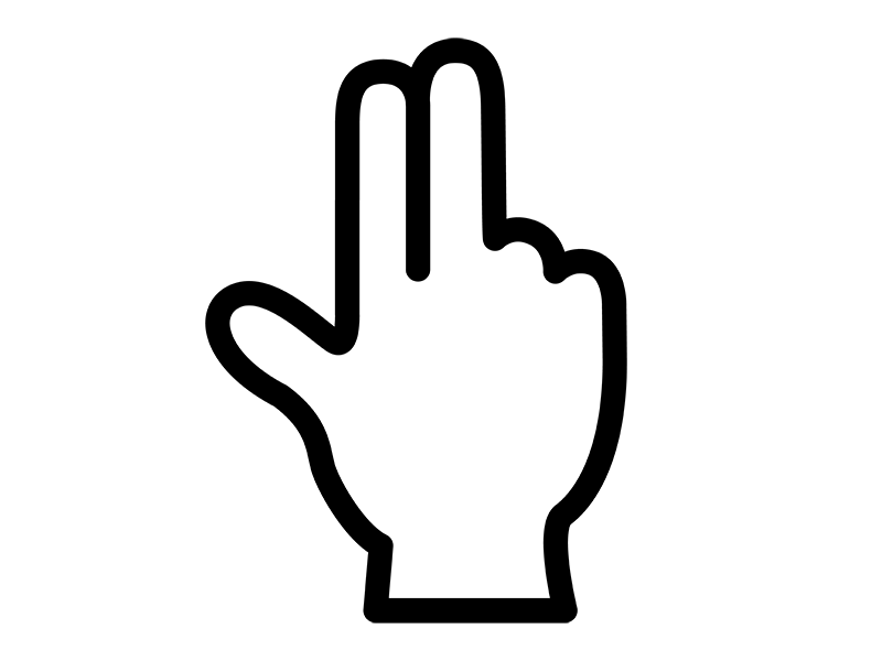 二本指の手のジェスチャーの無料イラスト / イラストセンター