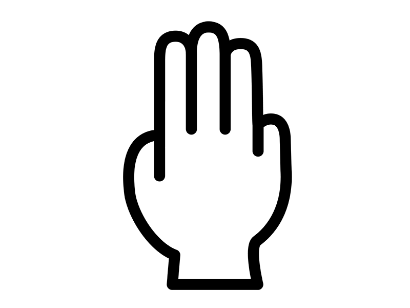 三本指の手のジェスチャーの無料イラスト イラストセンター