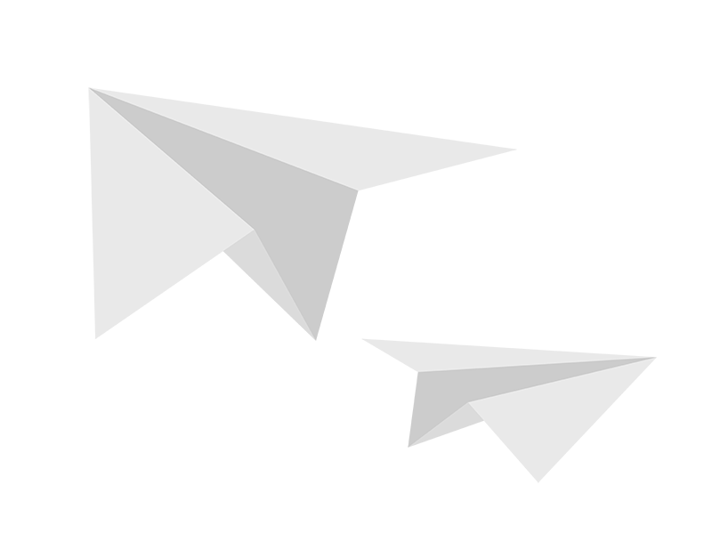 白色の紙飛行機の透過PNGイラスト