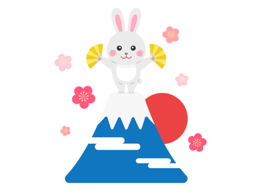 free-illustration-of-a-white-rabbit-character-holding-a-fan-on-the-top
