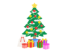 クリスマスツリーとプレゼントの無料イラスト