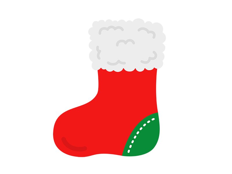 クリスマスの靴下の透過PNGイラスト