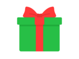 緑色のプレゼントの箱の無料イラスト