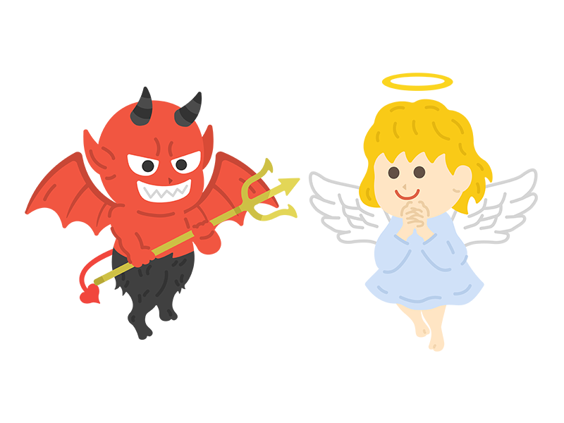 天使と悪魔の無料イラスト