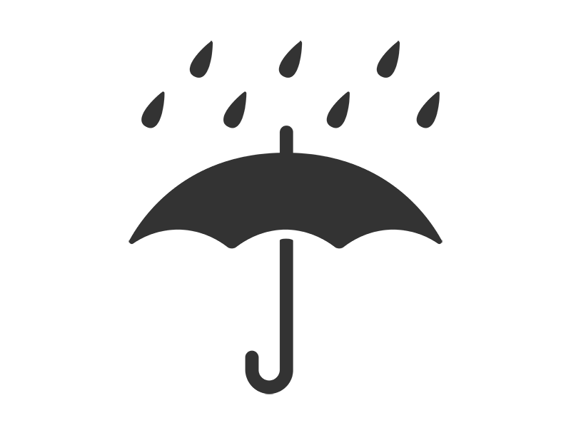 雨降りの傘マークアイコンの無料イラスト