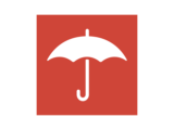 水濡れ注意の、傘マークステッカーの無料イラスト