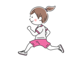 体操服を着て、走っている女の子の無料イラスト