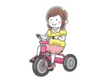 三輪車に乗る、女の子の無料イラスト